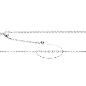 Sterling Silver 22&quot; Adjustable Diamond Cut Cable Chain Necklace 040, Push slider Chains - A22schccd40