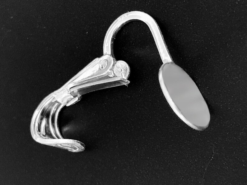 Sterling Silver Clip On Earrings with 8mm flat pad 1 Pair2 Etsy