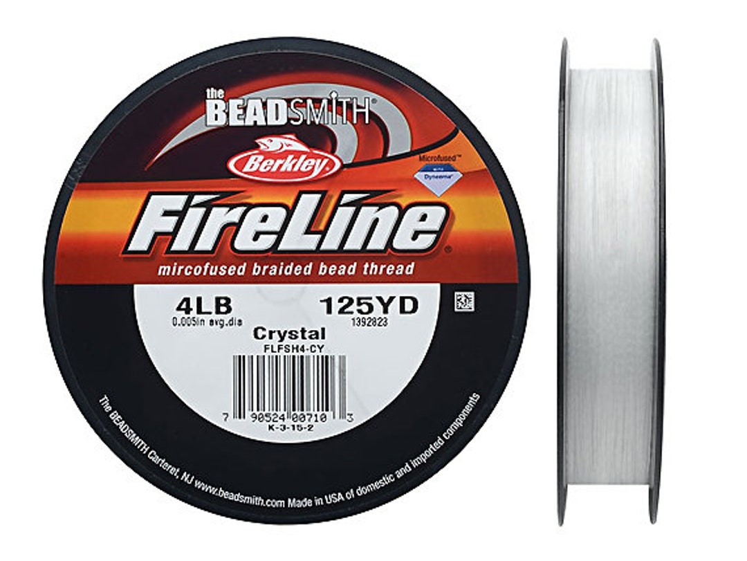 Tools and Supplies 4 Lb Fireline Braided Beading Thread Crystal 0.005  Average Diameter 125 Yards FL04CR125 