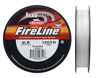 Tools and Supplies 4 lb Fireline Braided Beading Thread Crystal 0.005" Average Diameter - 125 Yards - FL04CR125