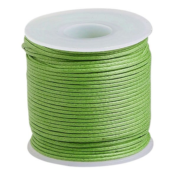 25 Meter 0.5mm Waxed Cotton Cord Spool, LIME Cord, Waxed Cord, Necklace Cord Wholesale, 0.5mm LIME Waxed Cotton cord - W05-LIME25