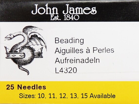 John James Englsh Beadng Needles, Sze 10, 11, 12, 13, And 15! - Etsy