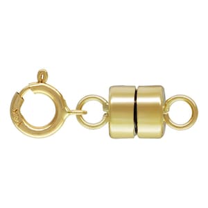 14K Gold Magnetic clasp Convertor 4.5mm Magnetic Clasps with Spring Ring, Easy Magnetic Clasp Convert Jewelry to magnetic Clasp NOT Goldfill