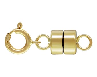 14K Gold Magnetic clasp Convertor 4.5mm Magnetic Clasps with Spring Ring, Easy Magnetic Clasp Convert Jewelry to magnetic Clasp NOT Goldfill