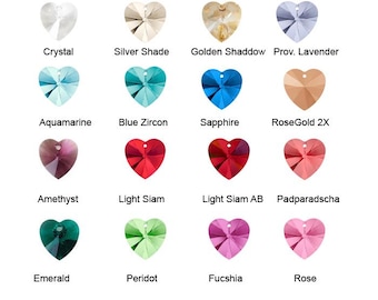 Swarovski® Crystal Xilion Heart Pendant 6202 & 6228 14mm, Swarovski® Birthstone Heart, wholesale Choose Color