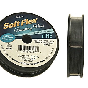 Soft Flex Black Onyx Color, Extreame Flex, 0.014&quot; Diameter, 30 Feet, 21 Strand , Abrasion Resistance For soft material