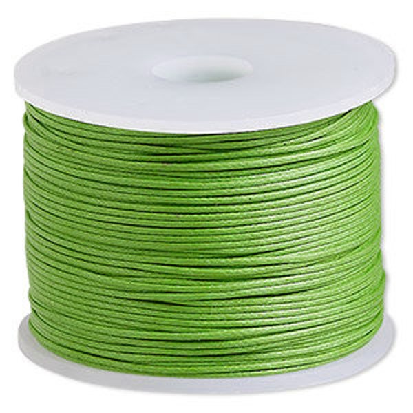 100 Meter 0.5mm Waxed Cotton Cord Spool, LIME Cord, Waxed Cord, Necklace Cord Wholesale, 0.5mm LIME Waxed Cotton cord - W05-LIME100