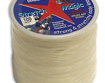 Stretchy Cord 1mm 100 meter, Clear, Stretch Magic 100 meter 1mm clear stretchy Elastic Cord, Stretchy Cord for jewelry- SMJ10001