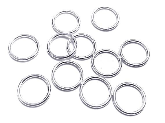 12mm Heavy Duty Open Jump Rings, 16 Gauge 925 Sterling Silver