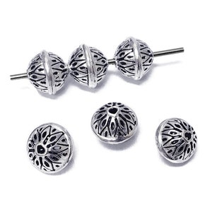 2pc Turkish Silver Beads Antiqued, Turkish Silver Beads, 12mm, 1.5mm hole, Sterling Silver Turkish Filigree Bead
