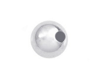 50Pc 4mm Sterling Silver Round Bead 1.5mm Hole, 925 Sterling Silver 4mm Round bead with Large Hole SB204A