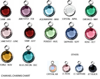 10 Swarovski®/Preciosa Birthstone Charms Sterling Silver Plated - Choose ONE color Swarovski birthstones crystal charms 6mm Stone - CC6S-10