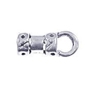 May include: Silver-toned metal bead with a textured design and a loop on one end. This bead is a jewelry finding for making necklaces, bracelets, and other jewelry.