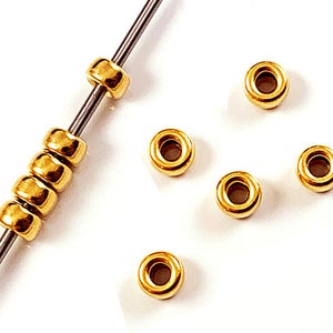 14K Gold Filled Rondelle Beads 5 x 2.8mm, 2mm Hole Wholesale 14K Gold Filled beads, Gold-Filled Rondelle Beads 14/20Kt Buy Bulk N Save GB405