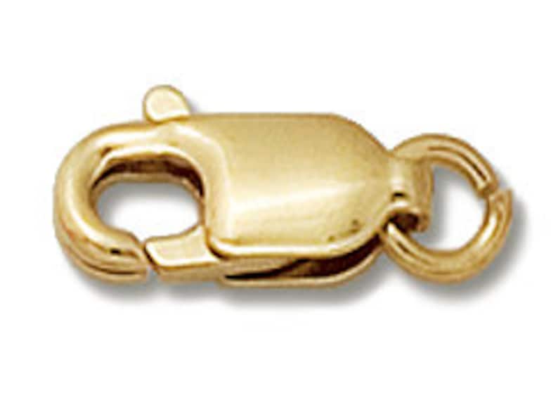 14K Solid Gold Lobster Clasp Open Ring Attached 12x5mm 14 Etsy
