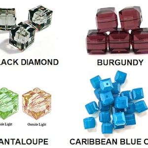 6 pcs Swarovski® 5601 Faceted Cube Beads 6mm, Swarovski Crystal Beads, 5601 Swarovski Crystal Cubes 6mm, Choose Color