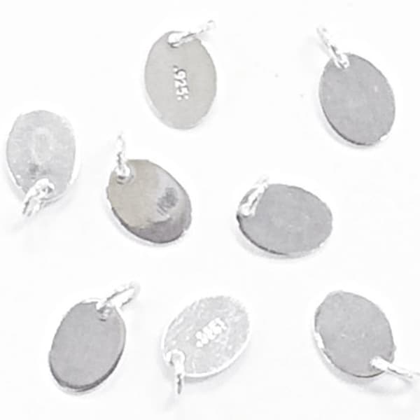 10 Pcs 925 Sterling Silver Oval Tag with Jump Rings 7.3 x 5.5 mm (26 gauge thick), Buy Bulk N Save -  SF1024xx