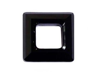 Swarovski 4439 Square Frame 20mm JET faceted square Choose Package Quantity 1, 2, 4 pieces - 4439-20JET