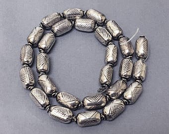 925 Sterling Silver  4pc Bali Beads Silver, , Bali Style Silver Bead, 1.25mm hole 14.3x7.5mm- A55
