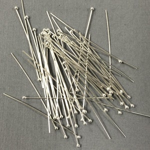 20 pc Wholesale 2" 26 gauge Sterling Silver Ball Head Pins 1.2mm Ball Pins, Sterling Silver Headpin, 925 Silver Headpin, Buy Bulk N Save