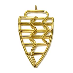 Gold Arrowhead, Handmade Pendant 3.2 inch Approx, Gold tone Arrow head Pendant  83mm x 44mm x 9mm Approx 3.5mm Hole - AP483