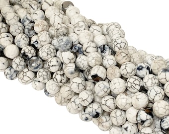 8mm Nirvana Agate Faceted Round Gemstone Beads Strand - Full Strand 47 Beads, Cream Khakhi white Grey Agate - SAGT343