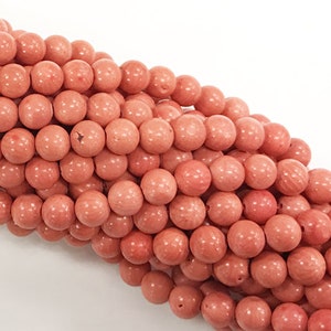 5.5mm Coral Bead , round 16&quot; Strand, 64 Beads, 15 year old stock, Light weight, Coral beads -  SCOR111