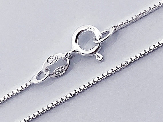 ◇TATIANA◇ (Silver 925) Only Pearl Box Chain Necklace NZ216 16 Inch 925 Sterling Silver 0.9 Mm Box Chain Necklace