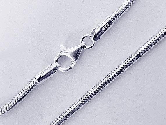 7.75 Inch Sterling Silver Snake Chain Bracelet Finished Snake