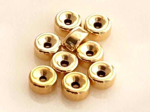 thumbnail image 2 of 10pc 6.5mm Polygon Brass Micro Pave CZ Beads – Clear Spacer Beads For Jewelry Making 2 of 6