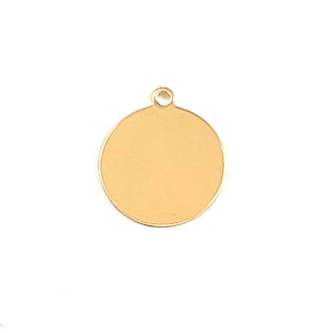 1 Pc 14K Gold Filled 10mm Blank Charm Disc Round Tag one Hole 1mm Shiny Circle Light Weight Double Sided 14K Gold Fill Disk Pendant GFP119
