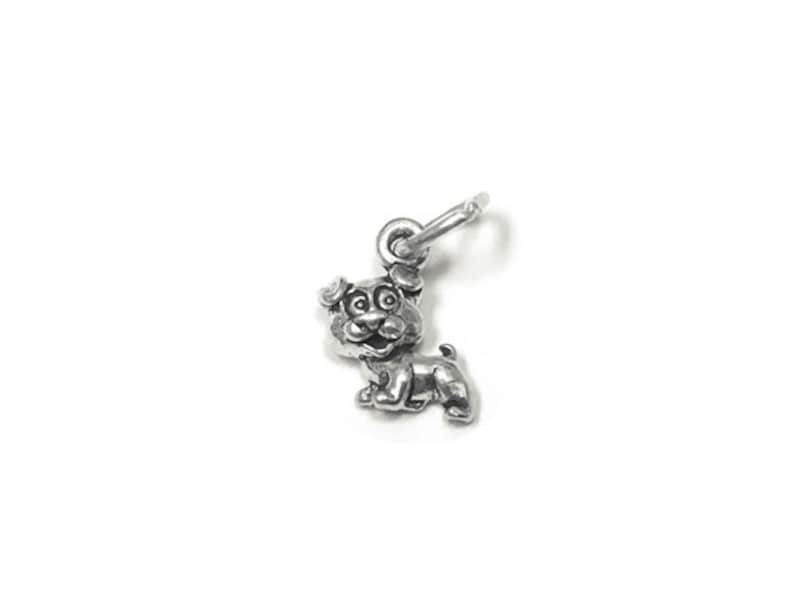 silver Puppy Charms Puppy Charm Sterling Silver 10mm Dog charms Puppy charms Sterling Silver Charms Animal Charms Pet Charms SP806