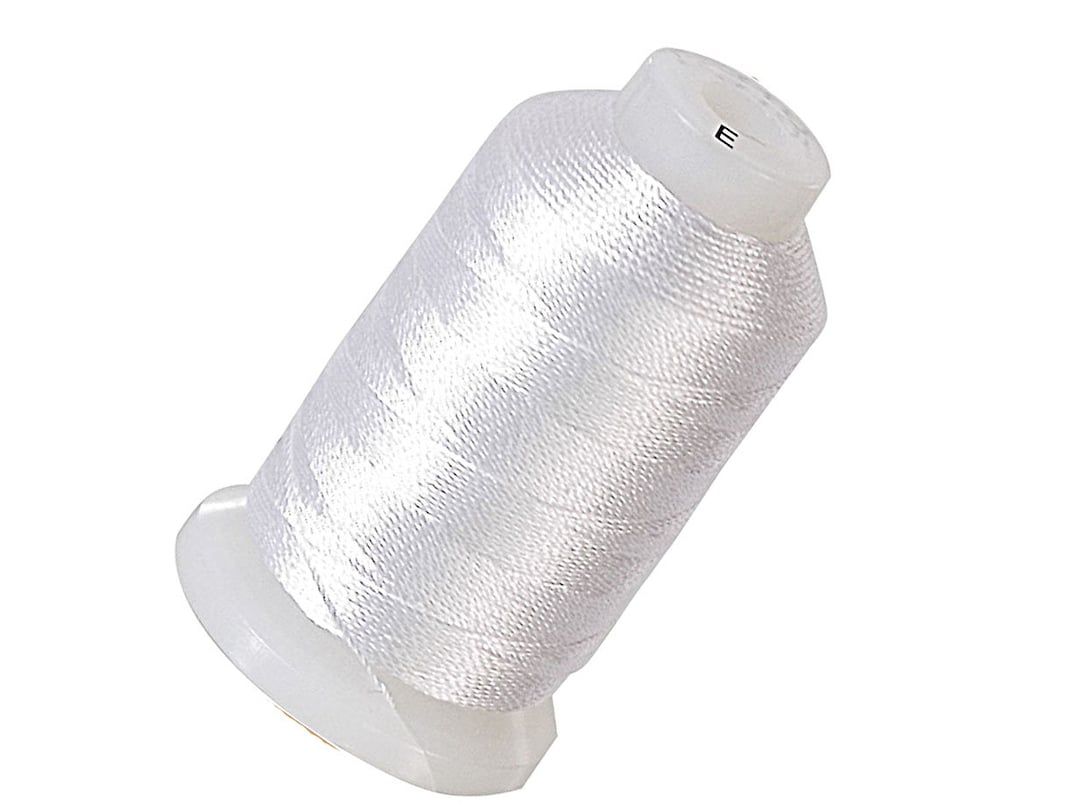 100 SILK Pearl String Thread White Size E 0.5 Oz Spool 200 Yards
