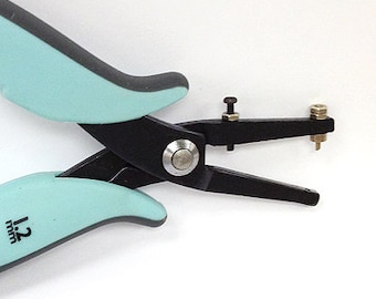 1.25mm Metal Hole Punch Pliers with Guage Guard, Beadsmith Metal Hole punch pliers 1.25mm, cuts sheets upto 22 gauge Extra long jaw 7/8"