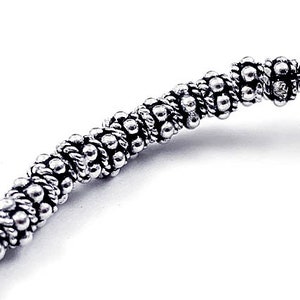 10pc Bali Silver Beads Antiqued, Bali Style Silver Beads, Approximately 4.5x3mm 6 Point Rope Accent Daisy Bali Bead Strands, 1.5mm Hole size