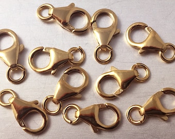 2 Pc Gold-Filled Lobster Claw Trigger Clasp 10.2x6.4mm Findings With Ring Gold filled lobster clasps- GF119