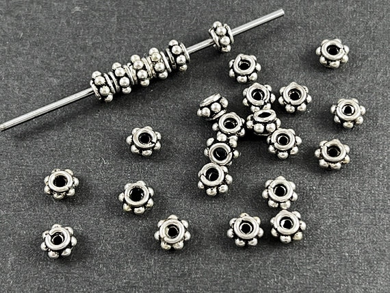 4 Pcs Bali Silver Beads Antiqued Bali Style Silver Beads 5.5x3.3mm Turkish Bali Style Silver Granulated Spacer Beads 1.1mm Hole Size C043P Etsy UK