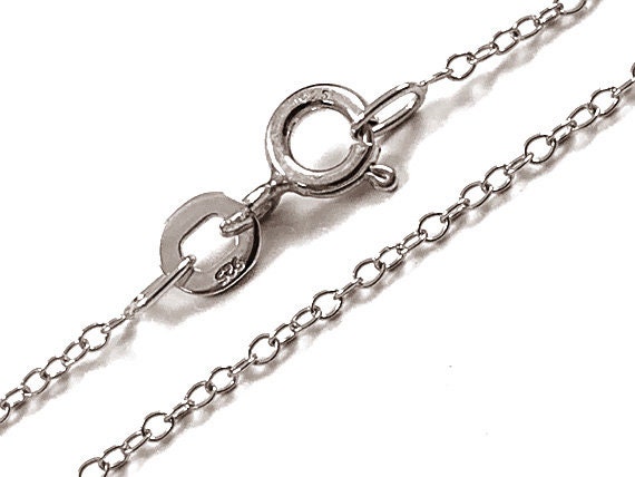 Rhodium Plated 925 Sterling Silver Chain Necklace 16 or 18