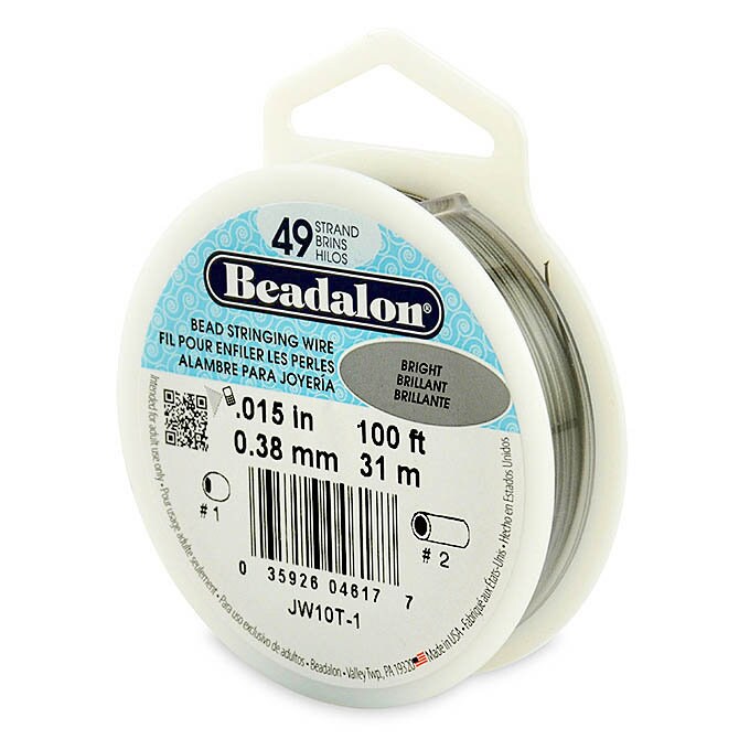 Beadalon 7-Strand Bead Stringing Wire, 0.015-Inch.925 Sterling Silver, 10-Feet