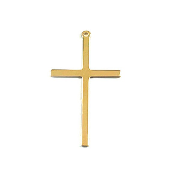 14K Gold Filled 17x28mm Large Cross Charm one Hole 1mm Shiny Cross Light Weight 14K Gold Fill Large Cross Pendant GFP126