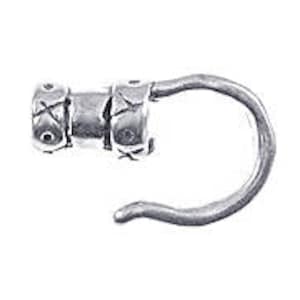 May include: Silver-toned metal bead with a decorative design and a hook on the end. The bead is about 1 inch long.