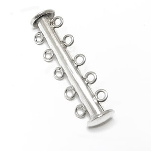 Tube Clasps Sterling Silver 5 strand, 42 x 12mm, 5 strand Clasps, jewerly Tubular clasps, sterling silver findings 1 Clasp- SF1090-5