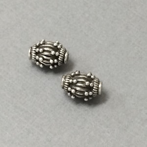 1 Bali Beads Oxidized Antiqued Sterling Silver, 925 oxidized Sterling Silver - VJ90