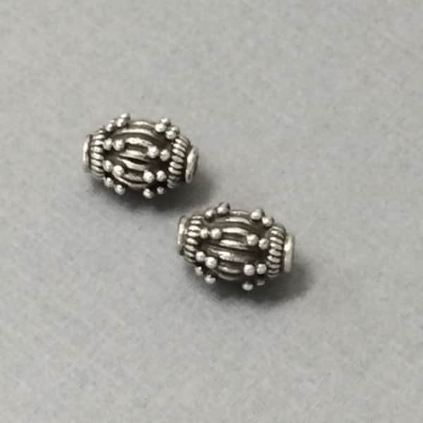 Bali Beads Oxidized Antiqued Sterling Silver 1 Pcs, 925 Sterling Silver - VJ90