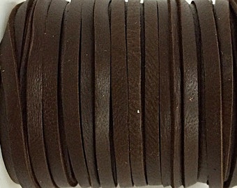 50 Feet 3mm Deer Skin Hide Lace Leather Suede Dark, Chocolate Brown 1/8 Inch , Soft Deer Leather, Made in USA - DSK3-CB-50