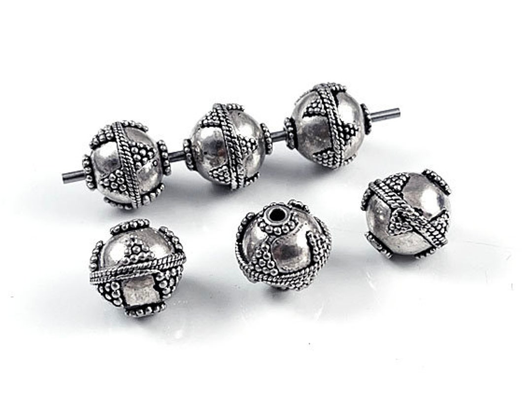 10mm Granulated round Sterling Silver .925 Bali Beads Jewelry