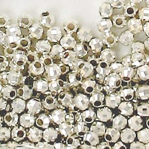 20 pc 2.1mm Mirror Beads Sterling Silver, Tiny Sterling Silver Mirror Beads , Sterling silver Spacer Beads - SB160