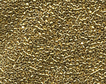 Miyuki Delica Seed Beads 15/0 24K Gold Plated 25 Grams Japanese Metallic Seed Beads for Jewelry Making, Size 15, 2.5mm approx 25 Gram Pack