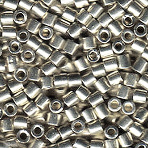 Miyuki Delica Seed Beads 8/0 Galvanized Silver 50 Grams, Japanese Seed Beads for Jewelry Making, Size 8, 2.5mm approx, 50 Gram Pack DBL0035