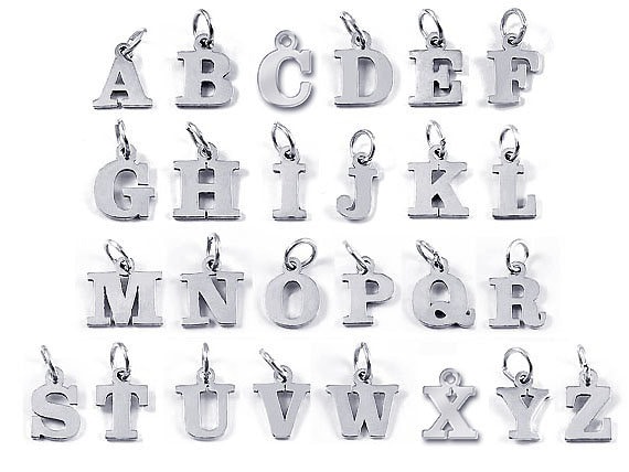 Choose Your Letters and Quantity Sterling Silver Letter Charms 8